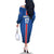 Custom Iceland Football Family Matching Off The Shoulder Long Sleeve Dress and Hawaiian Shirt Blue with Flag Style