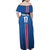 Custom Iceland Football Family Matching Off Shoulder Maxi Dress and Hawaiian Shirt Blue with Flag Style