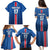Custom Iceland Football Family Matching Puletasi and Hawaiian Shirt Blue with Flag Style