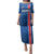 Custom Iceland Football Family Matching Puletasi and Hawaiian Shirt Blue with Flag Style