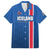 Custom Iceland Football Family Matching Tank Maxi Dress and Hawaiian Shirt Blue with Flag Style
