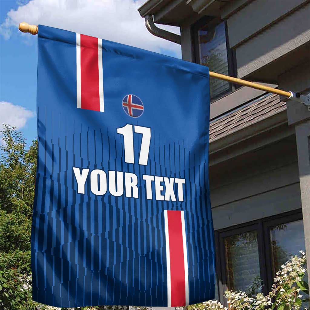 Custom Iceland Football Garden Flag Blue with Flag Style