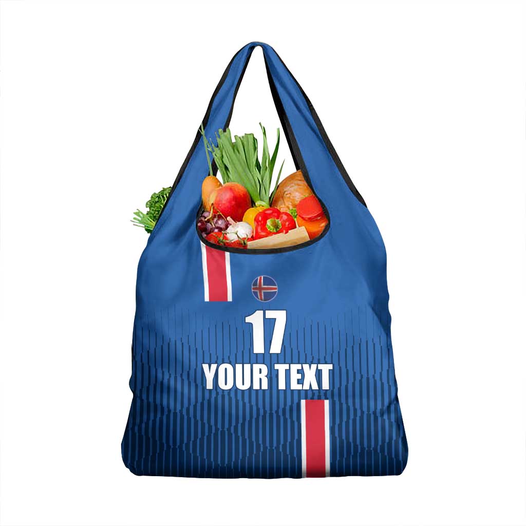 Custom Iceland Football Grocery Bag Blue with Flag Style