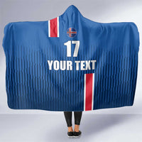 Custom Iceland Football Hooded Blanket Blue with Flag Style