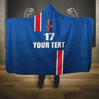 Custom Iceland Football Hooded Blanket Blue with Flag Style