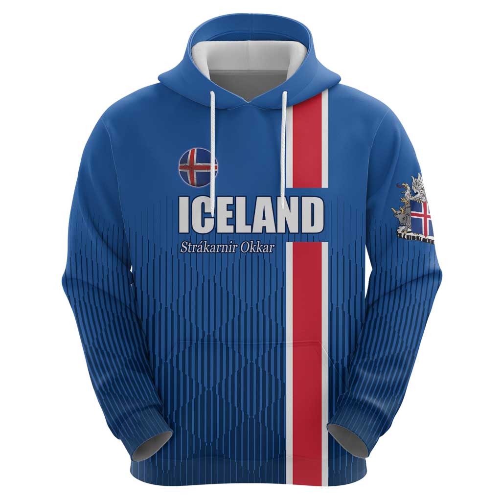 Custom Iceland Football Hoodie Blue with Flag Style