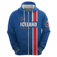 Custom Iceland Football Hoodie Blue with Flag Style