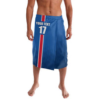 Custom Iceland Football Lavalava Blue with Flag Style