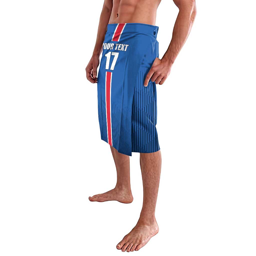 Custom Iceland Football Lavalava Blue with Flag Style