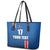 Custom Iceland Football Leather Tote Bag Blue with Flag Style