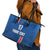 Custom Iceland Football Leather Tote Bag Blue with Flag Style