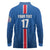 Custom Iceland Football Long Sleeve Polo Shirt Blue with Flag Style