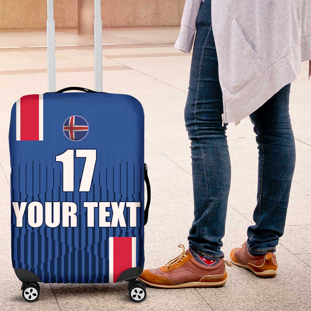 Custom Iceland Football Luggage Cover Blue with Flag Style