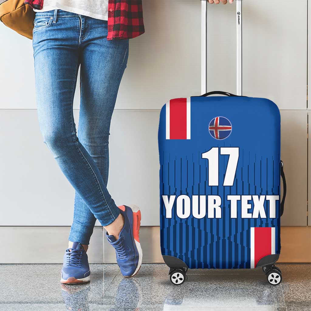 Custom Iceland Football Luggage Cover Blue with Flag Style