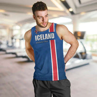 Custom Iceland Football Men Tank Top Blue with Flag Style