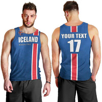 Custom Iceland Football Men Tank Top Blue with Flag Style