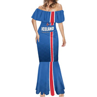 Custom Iceland Football Mermaid Dress Blue with Flag Style