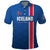 Custom Iceland Football Polo Shirt Blue with Flag Style