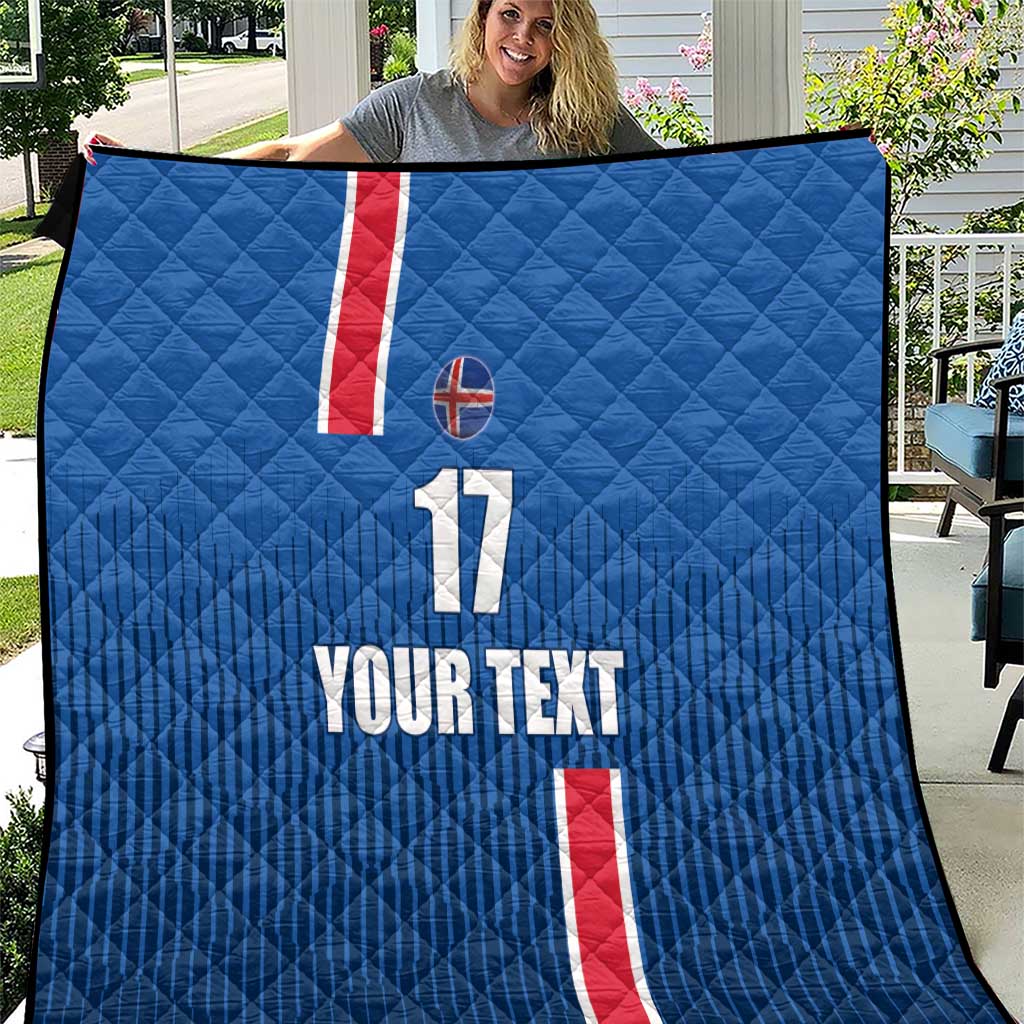 Custom Iceland Football Quilt Blue with Flag Style