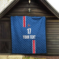 Custom Iceland Football Quilt Blue with Flag Style
