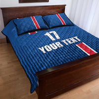 Custom Iceland Football Quilt Bed Set Blue with Flag Style
