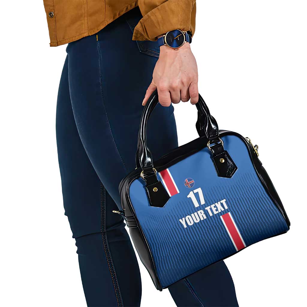 Custom Iceland Football Shoulder Handbag Blue with Flag Style