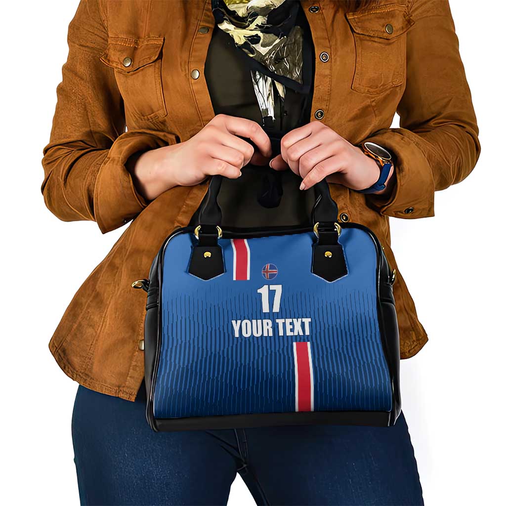 Custom Iceland Football Shoulder Handbag Blue with Flag Style