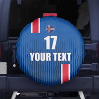 Custom Iceland Football Spare Tire Cover Blue with Flag Style