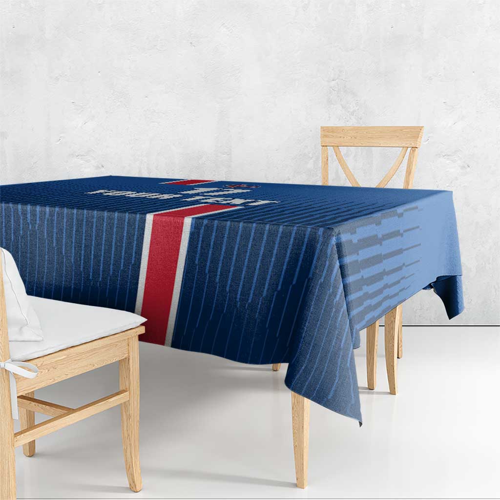 Custom Iceland Football Tablecloth Blue with Flag Style