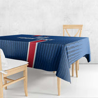 Custom Iceland Football Tablecloth Blue with Flag Style