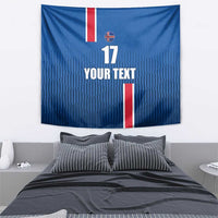 Custom Iceland Football Tapestry Blue with Flag Style