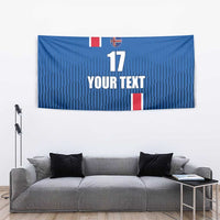 Custom Iceland Football Tapestry Blue with Flag Style