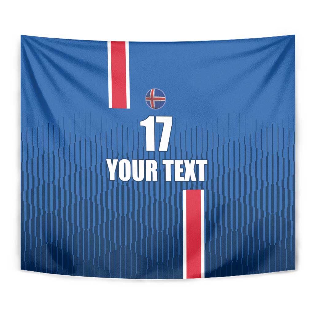 Custom Iceland Football Tapestry Blue with Flag Style