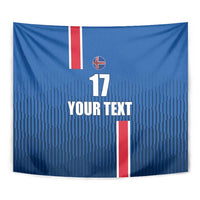 Custom Iceland Football Tapestry Blue with Flag Style