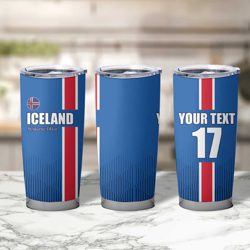 Custom Iceland Football Tumbler Cup Blue with Flag Style