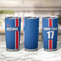 Custom Iceland Football Tumbler Cup Blue with Flag Style