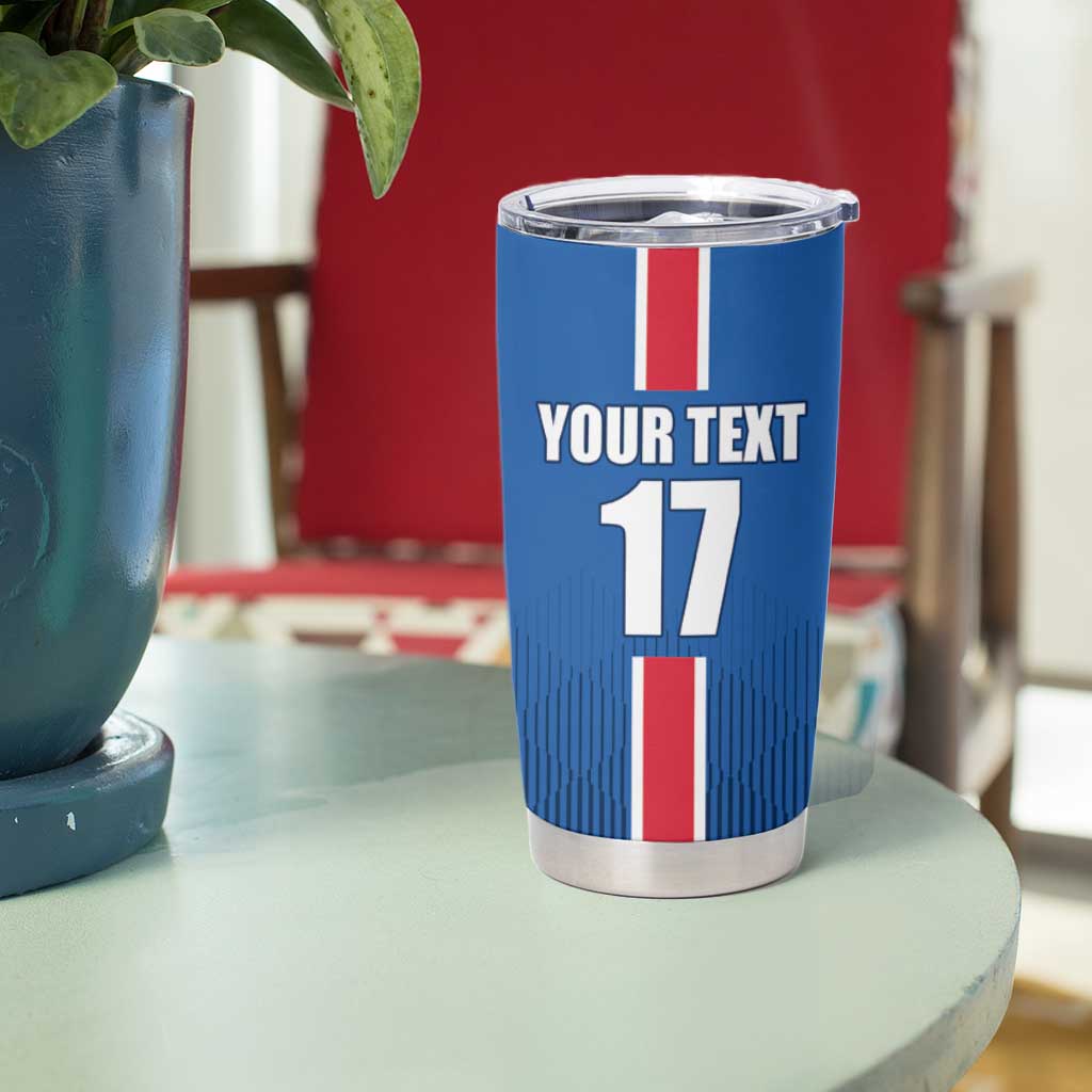 Custom Iceland Football Tumbler Cup Blue with Flag Style