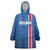 Custom Iceland Football Wearable Blanket Hoodie Blue with Flag Style