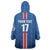 Custom Iceland Football Wearable Blanket Hoodie Blue with Flag Style