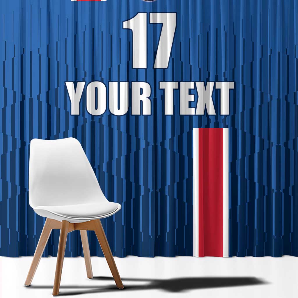 Custom Iceland Football Window Curtain Blue with Flag Style