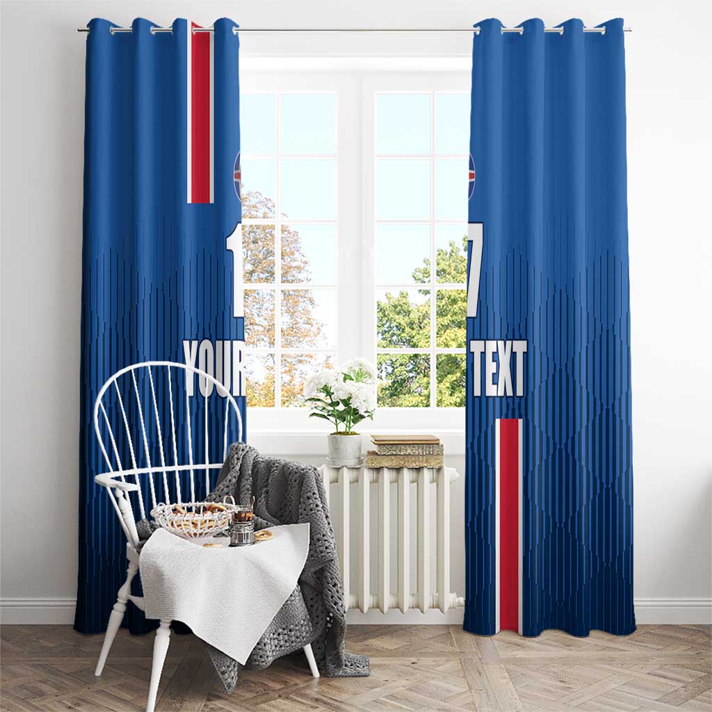 Custom Iceland Football Window Curtain Blue with Flag Style
