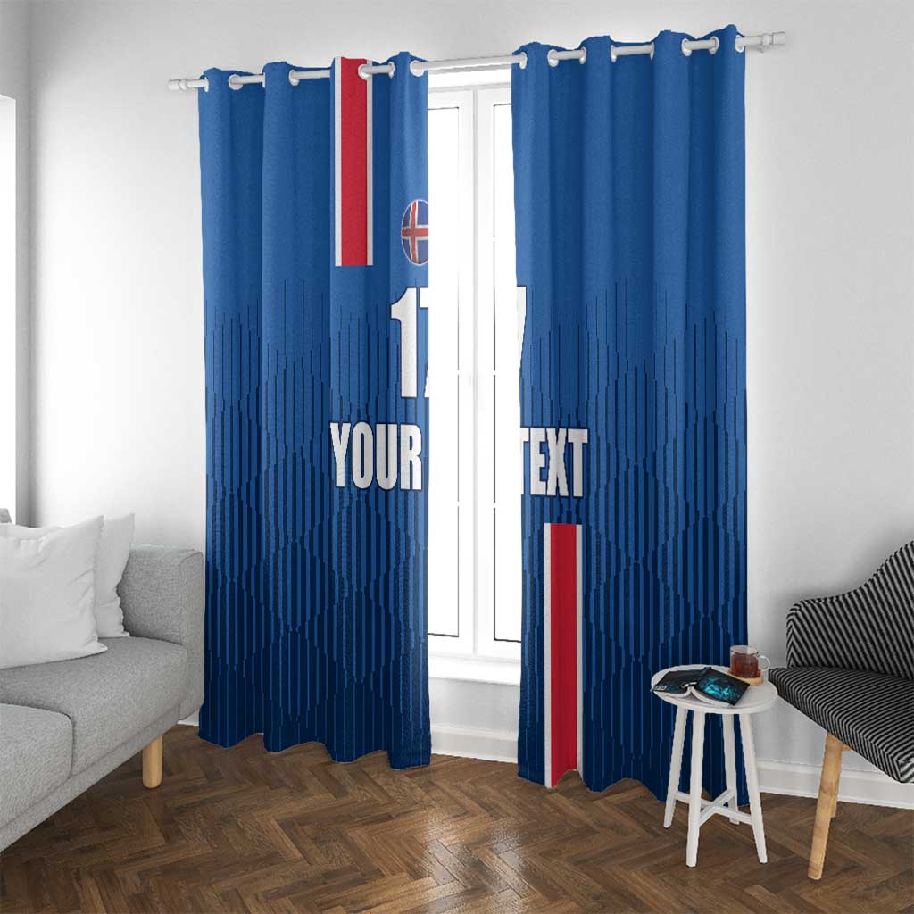 Custom Iceland Football Window Curtain Blue with Flag Style
