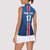 Custom Iceland Football Women Sleeveless Polo Shirt Blue with Flag Style