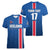 Custom Iceland Football Women V-Neck T-Shirt Blue with Flag Style