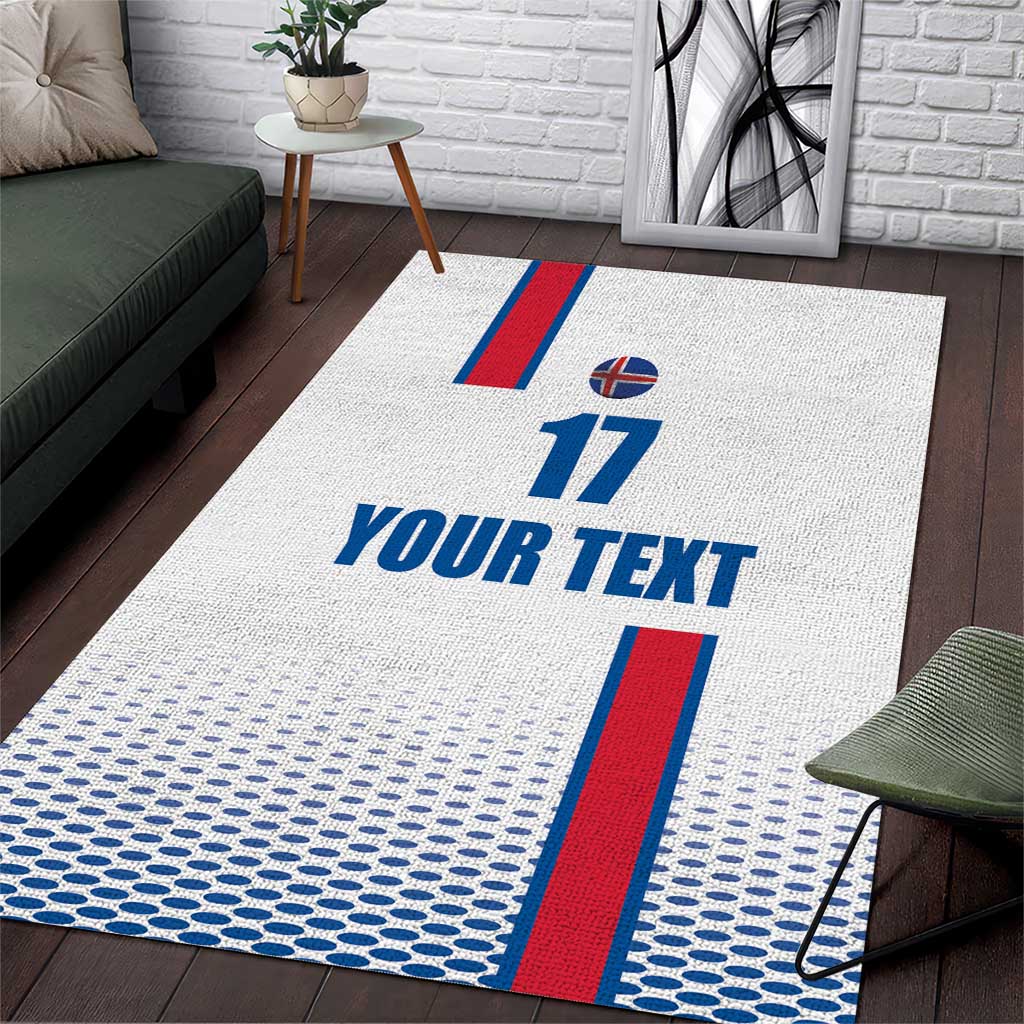 Custom Iceland Football Area Rug White with Flag Style