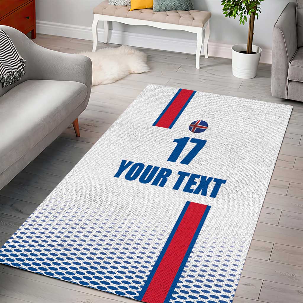 Custom Iceland Football Area Rug White with Flag Style