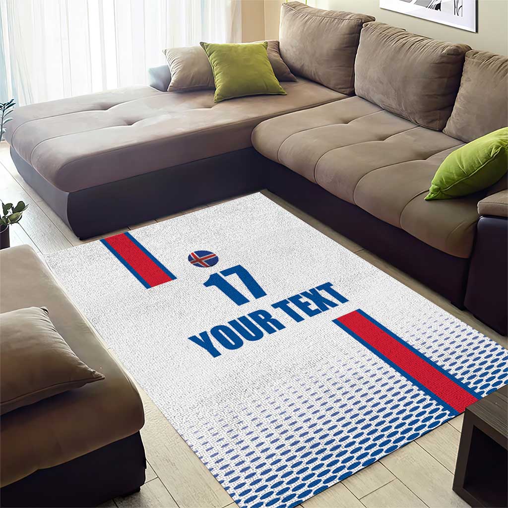 Custom Iceland Football Area Rug White with Flag Style