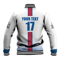 Custom Iceland Football Baseball Jacket White with Flag Style