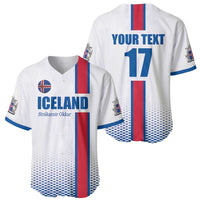 Custom Iceland Football Baseball Jersey White with Flag Style