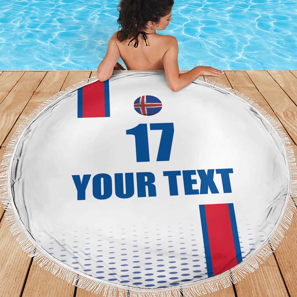 Custom Iceland Football Beach Blanket White with Flag Style